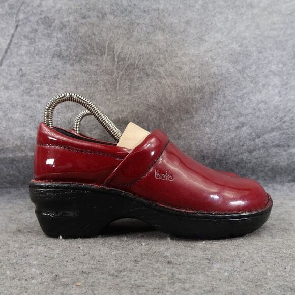 Comfort Clog Shoes Womens 6 Bolo Slip On Red Patent Casual Work Comfort Walking - Picture 16 of 16
